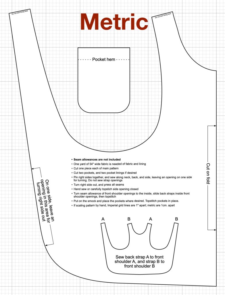 Free Japanese smock apron pattern - a Small and Delicious Life